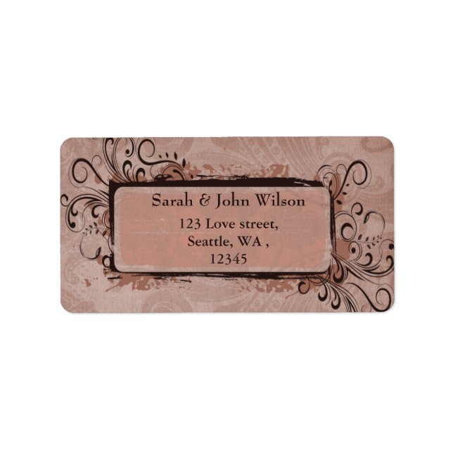 Rustic Vintage Blush Pink Wedding Label (Front)