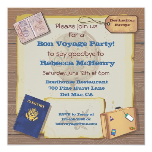 Bon Voyage Party Invitations 1