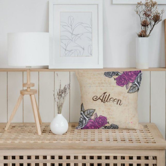 Rustic Vintage Bridesmaid Favor Round Pillow (Creator Uploaded)