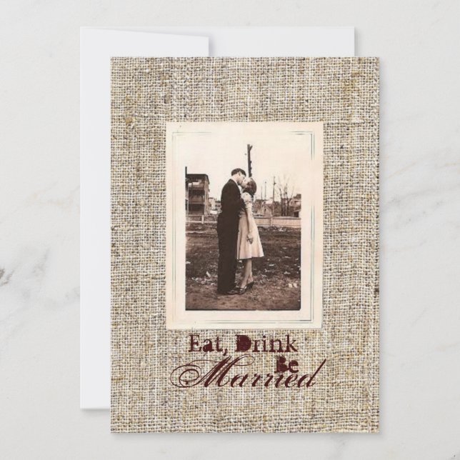 Rustic vintage burlap country Rehearsal dinner Invitation (Front)