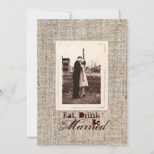 Rustic vintage burlap country Rehearsal dinner Invitation