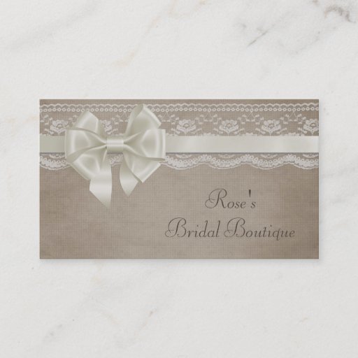 Customizable Rustic Vintage Burlap &amp; Lace Business Card Templates