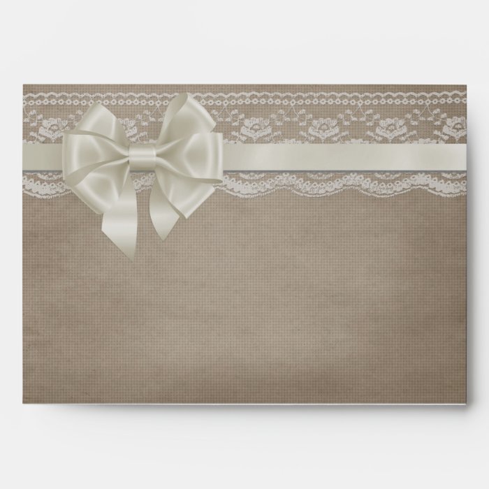 Rustic Vintage Burlap & Lace Envelopes