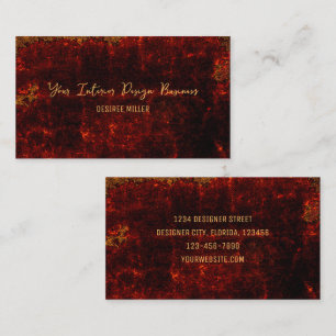Rustic Vintage Burnt Orange Black Designer Business Card