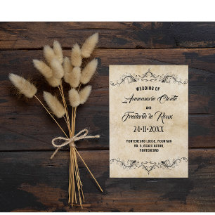 Rustic Vintage Calligraphy Invitation