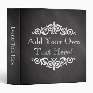 Rustic Vintage Chalkboard Custom Personalized Binder