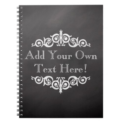 Rustic Vintage Chalkboard Custom Personalized Notebook