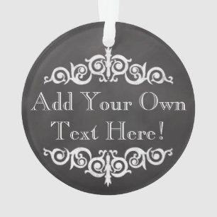 Rustic Vintage Chalkboard Custom Personalized Ornament