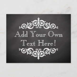 Rustic Vintage Chalkboard Custom Personalized Postcard