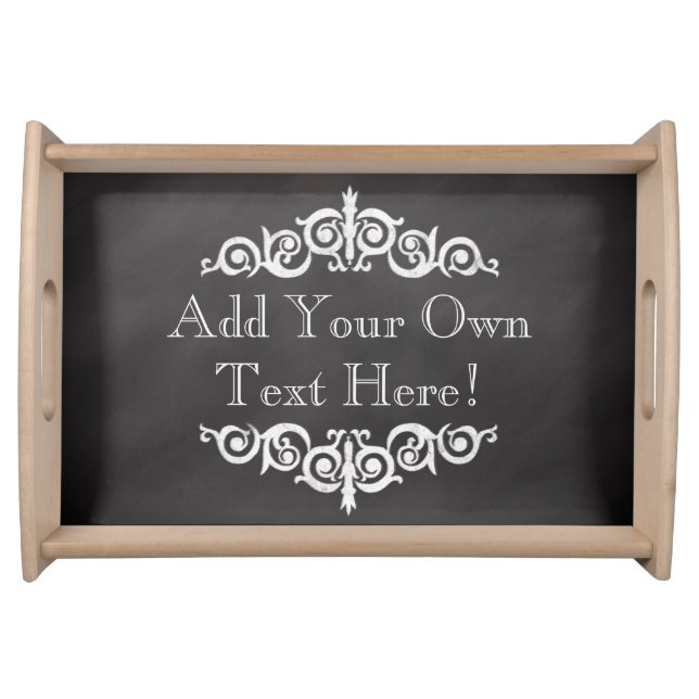 Rustic Vintage Chalkboard Custom Personalized Serving Tray (Front)
