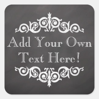 Rustic Vintage Chalkboard Custom Personalized Square Sticker