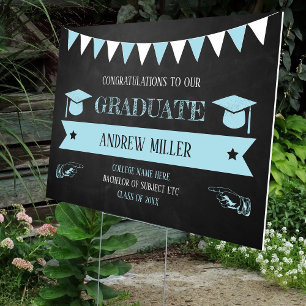 Rustic Vintage Chalkboard Graduation Yard Sign