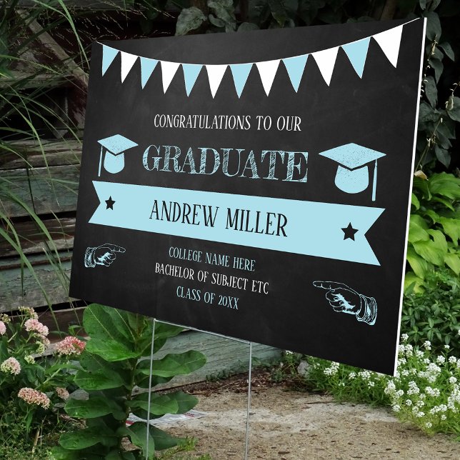 Rustic Vintage Chalkboard Graduation Yard Sign (Creator Uploaded)
