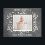 Rustic Vintage Chalkboard Photo Merry Christmas Holiday Postcard<br><div class="desc">Cute rustic vintage chalkboard "Merry Christmas" (or any greeting you would like) family photo greeting card personalized with a favorite photo and your family name.</div>