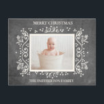 Rustic Vintage Chalkboard Photo Merry Christmas Holiday Postcard<br><div class="desc">Cute rustic vintage chalkboard "Merry Christmas" (or any greeting you would like) family photo greeting card personalized with a favorite photo and your family name.</div>