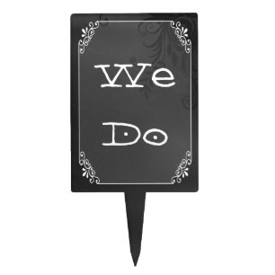 Rustic Vintage Chalkboard Wedding Cake Topper