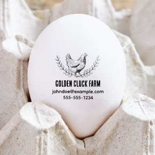 Rustic Vintage Chicken Egg Stamp