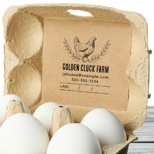 Rustic Vintage Chicken Egg Stamp