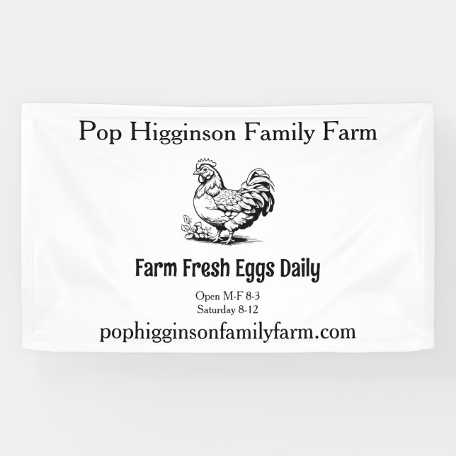 Rustic Vintage Chicken Farm Banner (Horizontal)