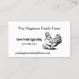 Rustic Vintage Chicken Farm Business Card