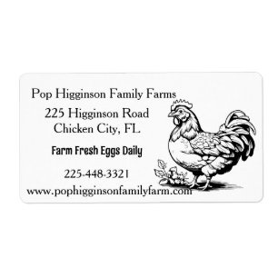 Rustic Vintage Chicken Farm Label