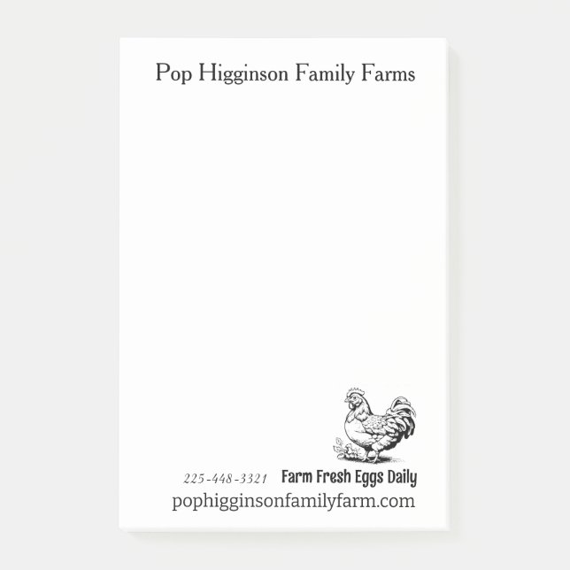 Rustic Vintage Chicken Farm Post-it Notes (Front)