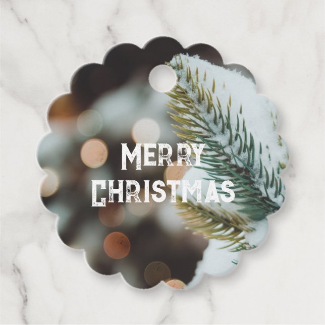 Rustic Vintage Christmas  Favor Tags (Front)