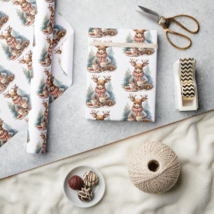 Rustic vintage Christmas wrapping paper