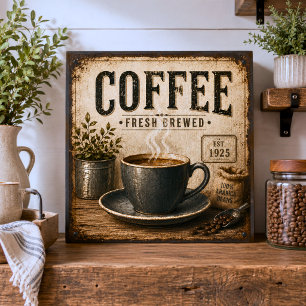 Rustic vintage Coffee Wooden Box Sign