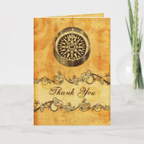 rustic, vintage ,compass nautical thank you