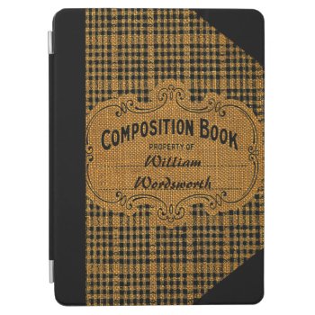 Rustic Vintage Composition Book Ipad Air Cover by OldArtReborn at Zazzle