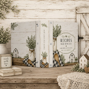 Rustic Vintage Country Farmhouse Recipe 3 Ring Binder