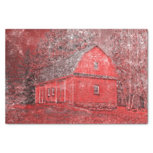 Rustic Vintage Country Grunge Texture Red Barn Tissue Paper