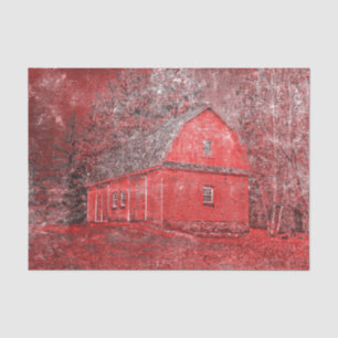 Rustic Vintage Country Grunge Texture Red Barn Tissue Paper