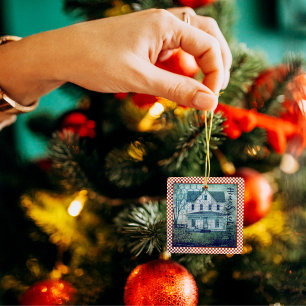 Rustic Vintage Country Home Ephemera Ceramic Ornament