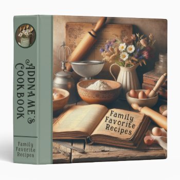 Rustic Vintage Country Kitchen 3 Ring Binder by AZEZcom at Zazzle