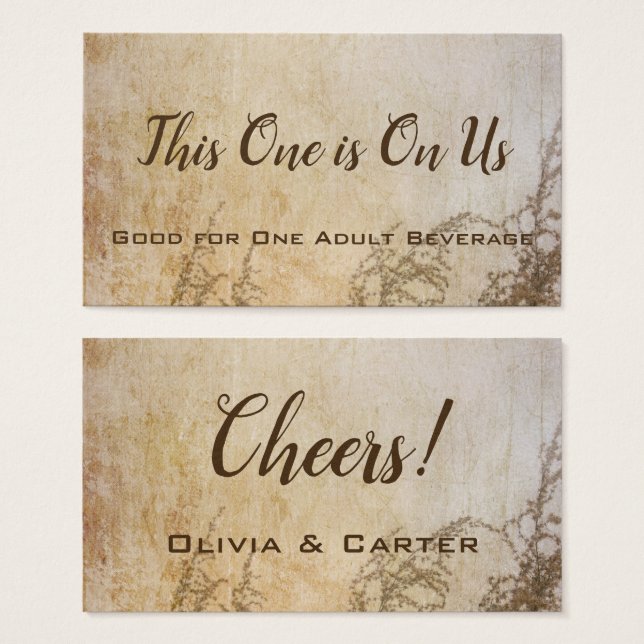 Rustic Vintage Country Meadow Drink Tickets (Front & Back)