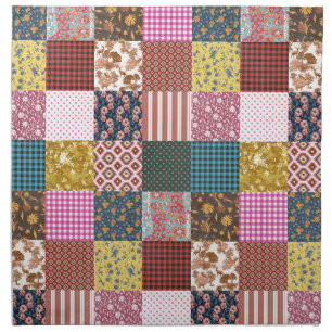 Rustic Vintage Country Patchwork Quilt Pattern Cloth Napkin