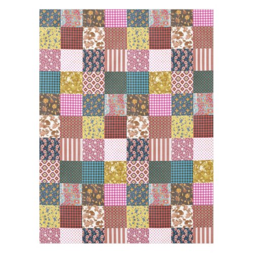 Rustic Vintage Country Patchwork Quilt Pattern   Tablecloth