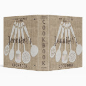 Rustic Vintage Country Personalized Cookbook 3 Ring Binder (Background)