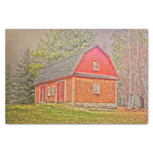 Rustic Vintage Country Red Farmhouse Barn Wood Tissue Paper