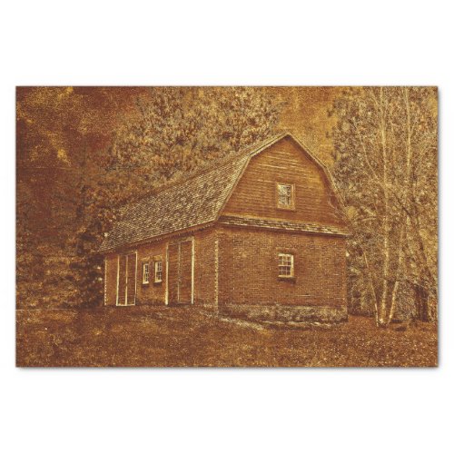 Rustic Vintage Country Texture Rust Red Barn Tissue Paper