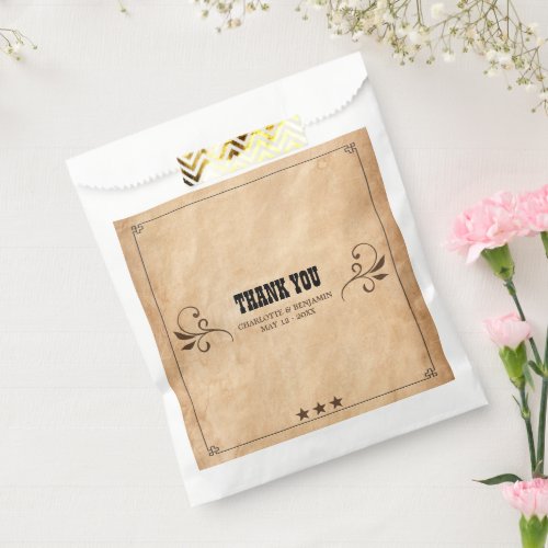 Rustic Vintage Country Wedding Thank You Favor Bag