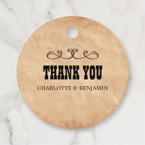 Rustic Vintage Country Wedding Thank You Favor Tags