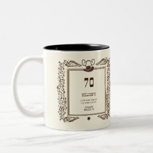 Rustic Vintage Cowboy Western Barn Elegant Two-Tone Coffee Mug