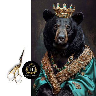 Rustic Vintage Crown King Bear Decoupage Tissue Paper