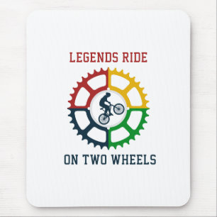 Rustic Vintage Cycling Spiral Mouse Pad