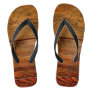 Rustic Vintage Dark Wood Grain Plank Look Flip Flops