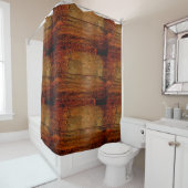 Rustic Vintage Dark Wood Grain Plank Look Shower Curtain (In Situ)