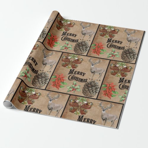 Rustic Vintage Deer Wrapping Paper